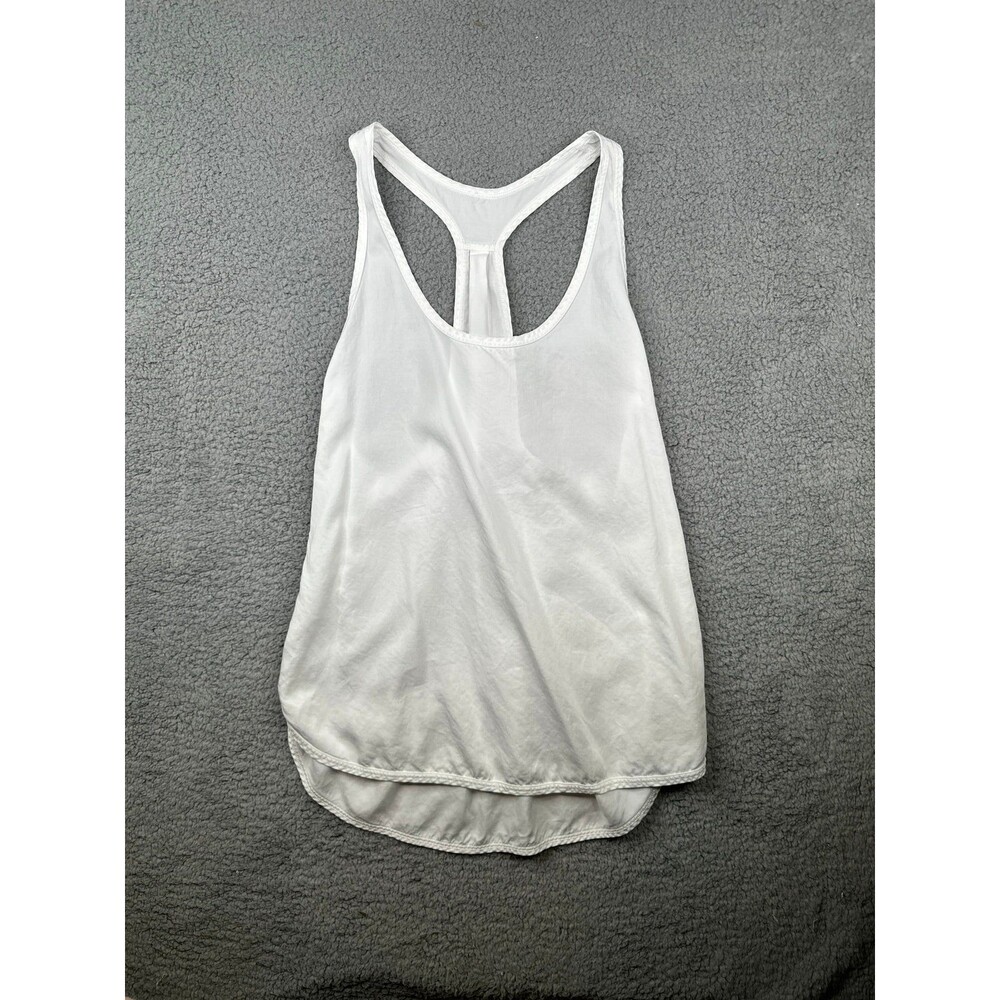 Lululemon cotton blend Flowy Racerback tank  singlet White... sz 10